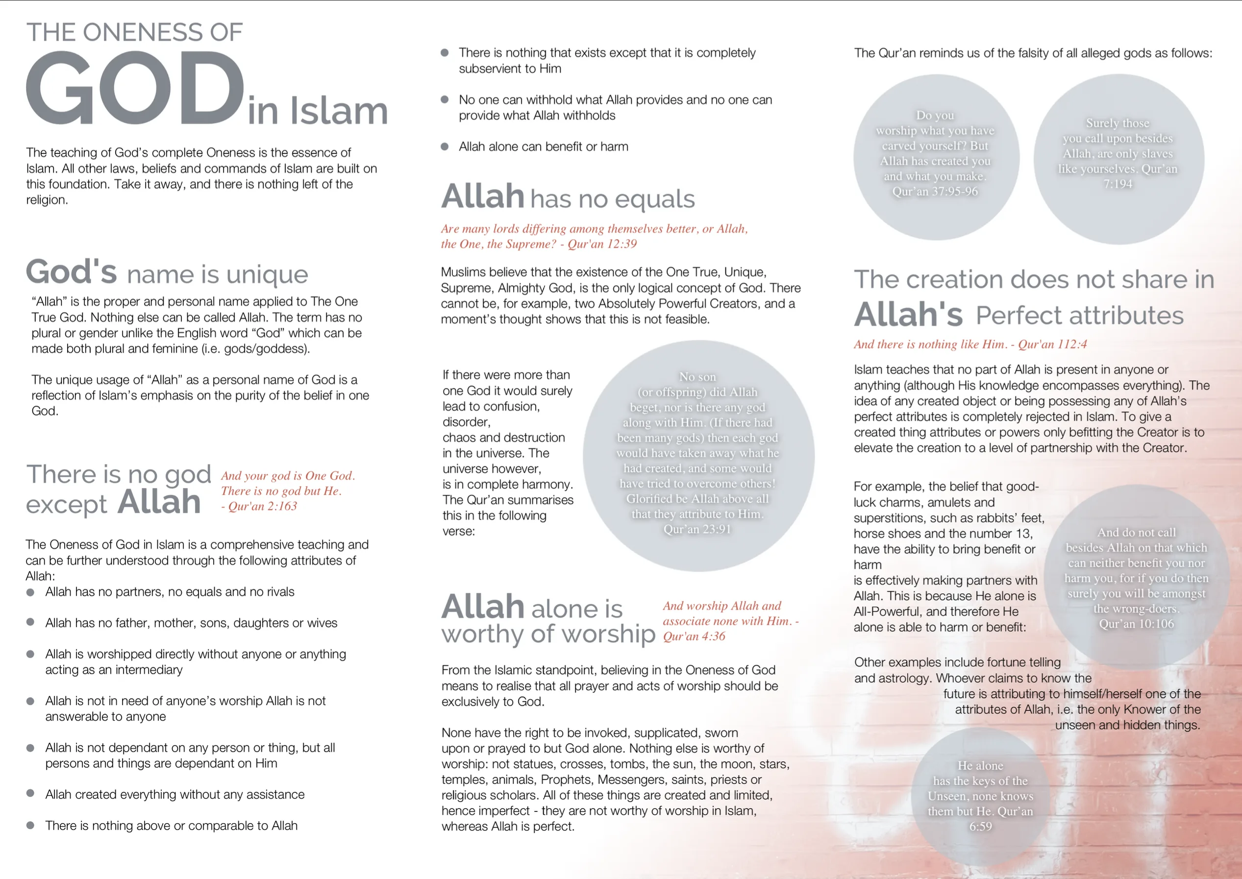 The Oneness of God in Islam Pamphlet - Image 3