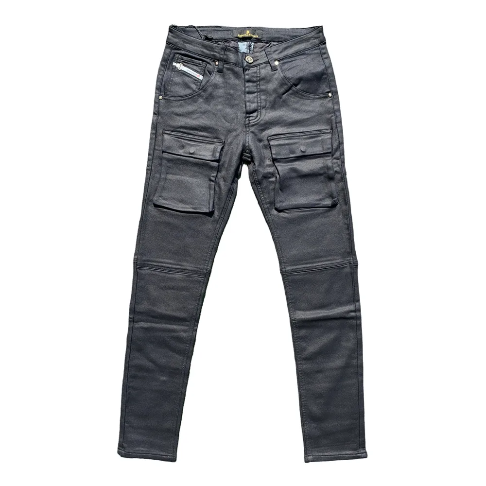 Roberto Raniera 8347 Deep Blue Wax Stretch Denim Jeans