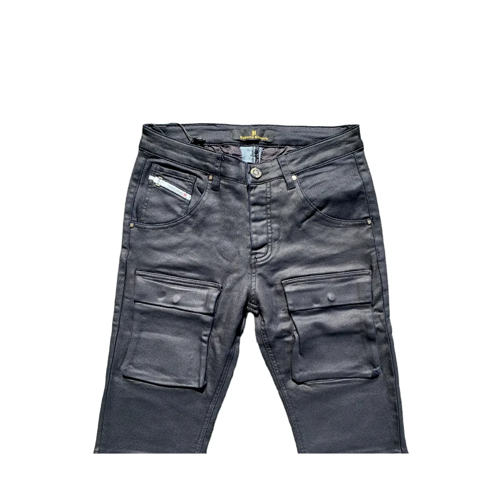 Roberto Raniera 8347 Deep Blue Wax Stretch Denim Jeans