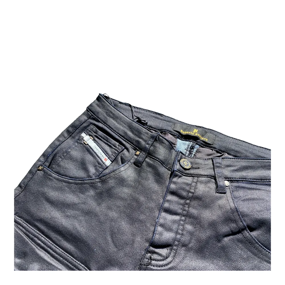 Roberto Raniera 8347 Deep Blue Wax Stretch Denim Jeans