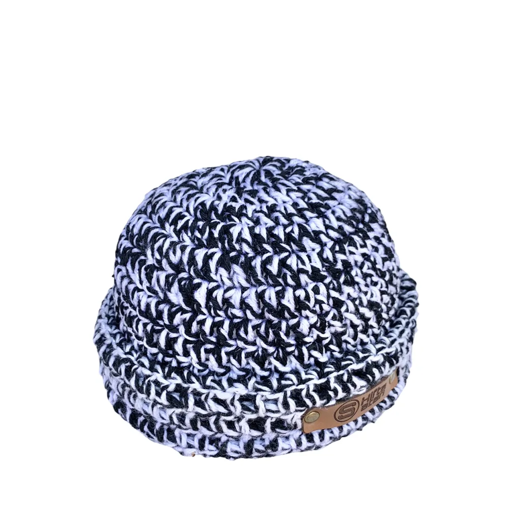 Monochrome Crochet Beanie - Shifta Satan