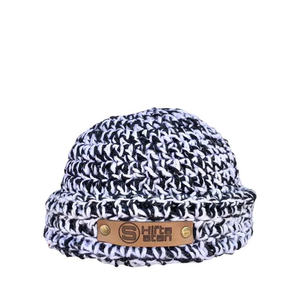 Monochrome Crochet Beanie - Shifta Satan