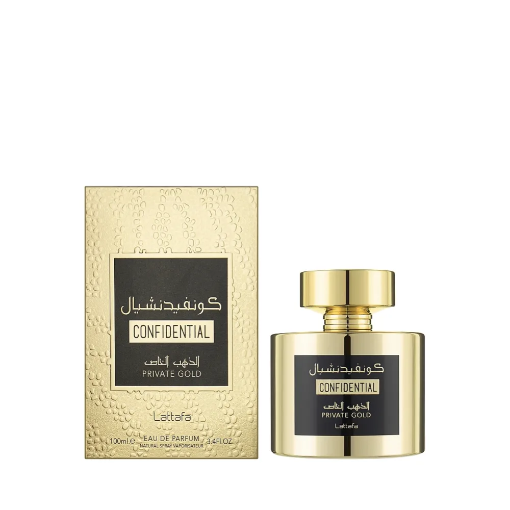 Lattafa Confidential Private Gold Eau De Parfum - Arabic Dubai Perfumes