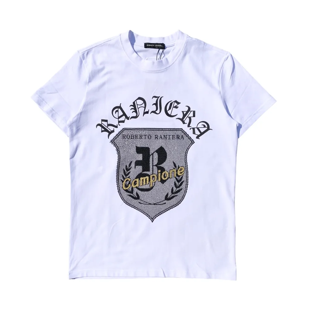 Campione Crest White Crewneck T-Shirt - Roberto Raniera