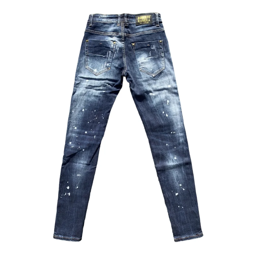 Roberto Raniera M04 Patchwork Blue Stretch Denim Jeans
