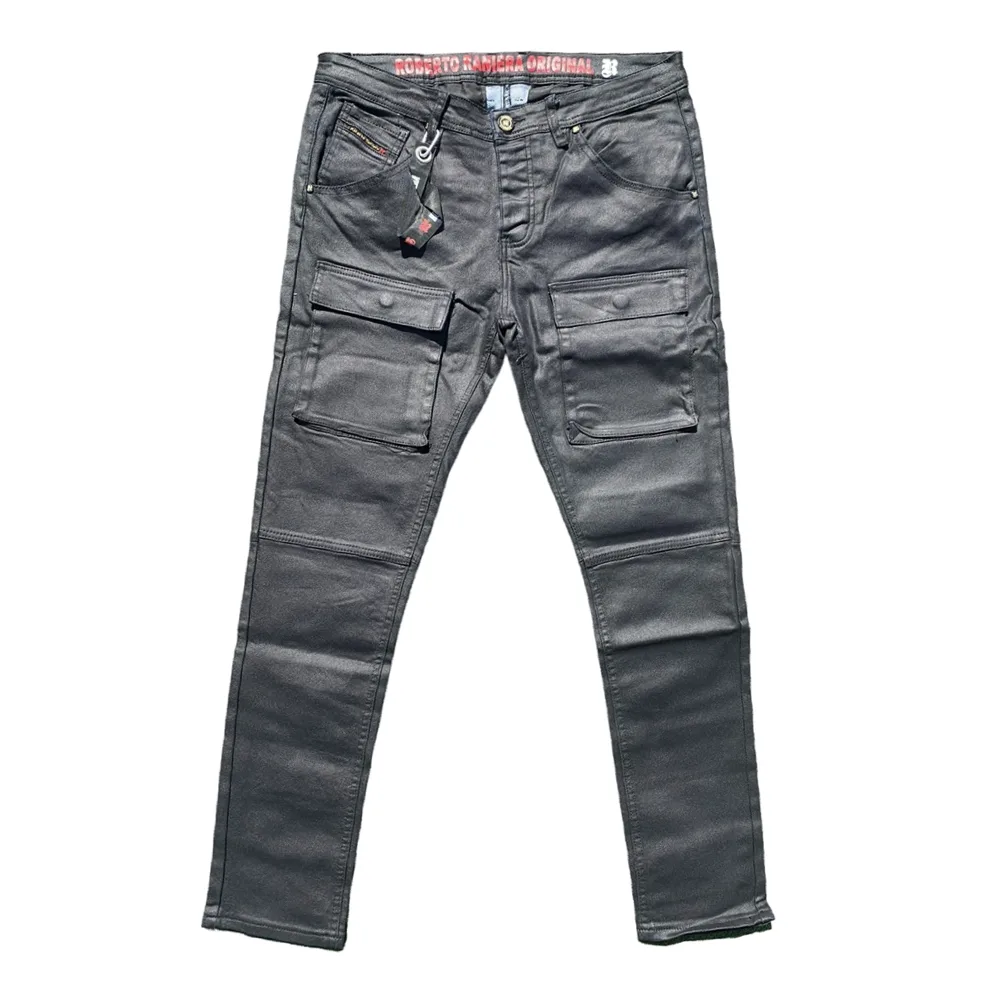 Roberto Raniera 8347 Deep Blue Wax Stretch Denim Jeans