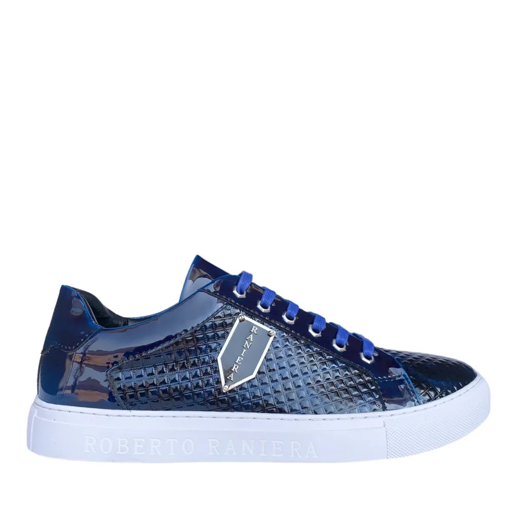 Roberto Raniera G510-1 Monarch Quilt Blue Low-Top Sneakers