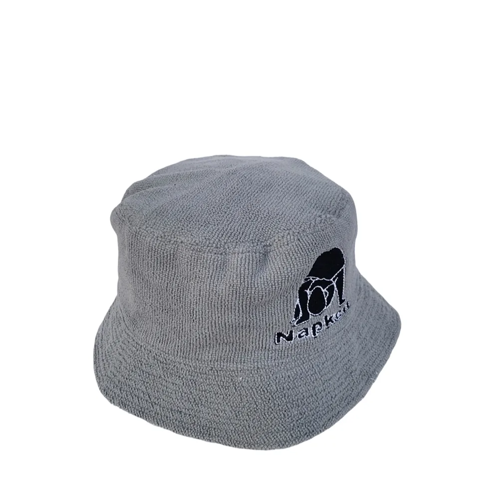 Napken SS20 Black Logo Full Grey Cotton Bucket Hat