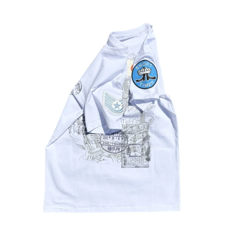 RE50 Japanese Print White Crew-Neck T-Shirt