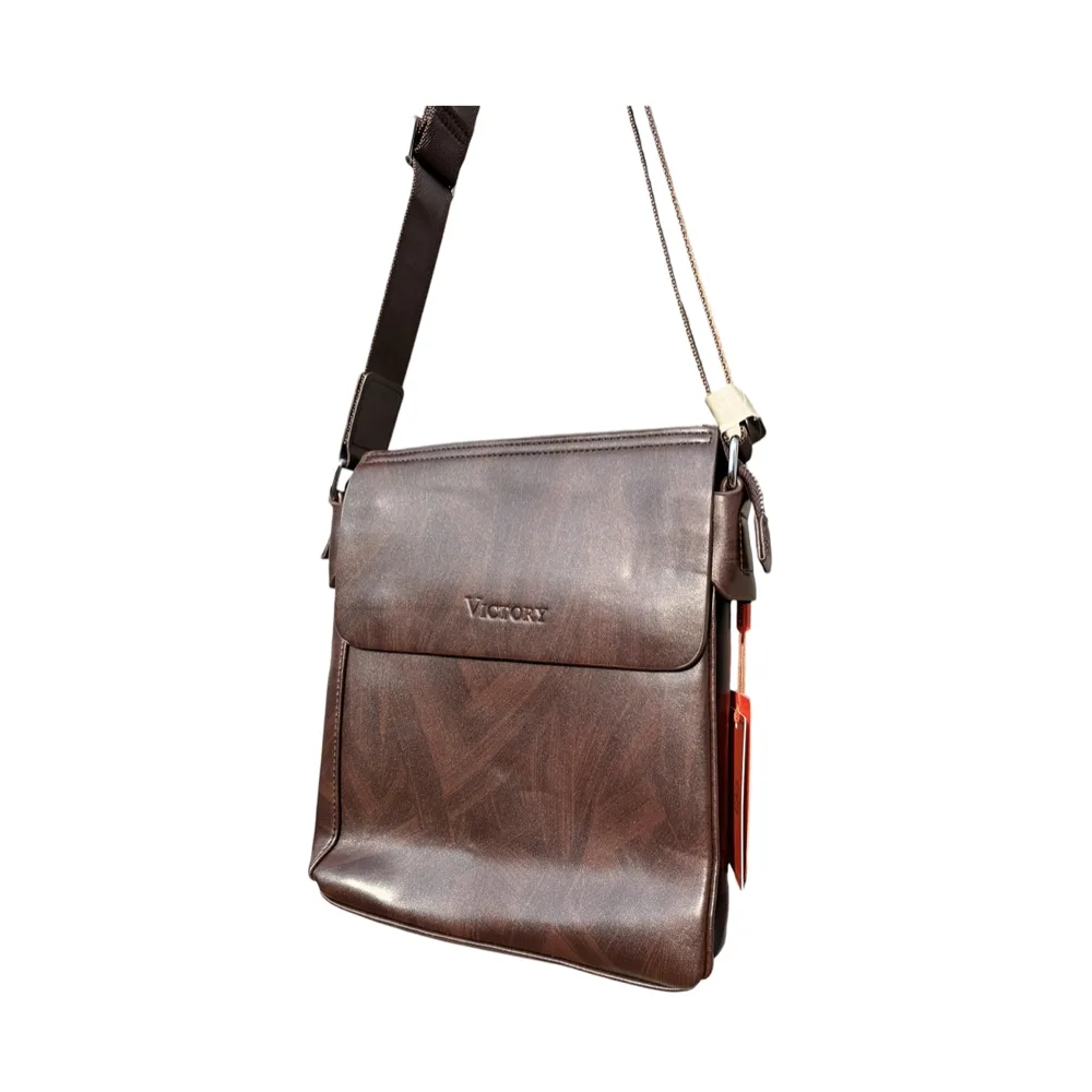Vanguard Men's Brown Sling Messenger Bag - Victory