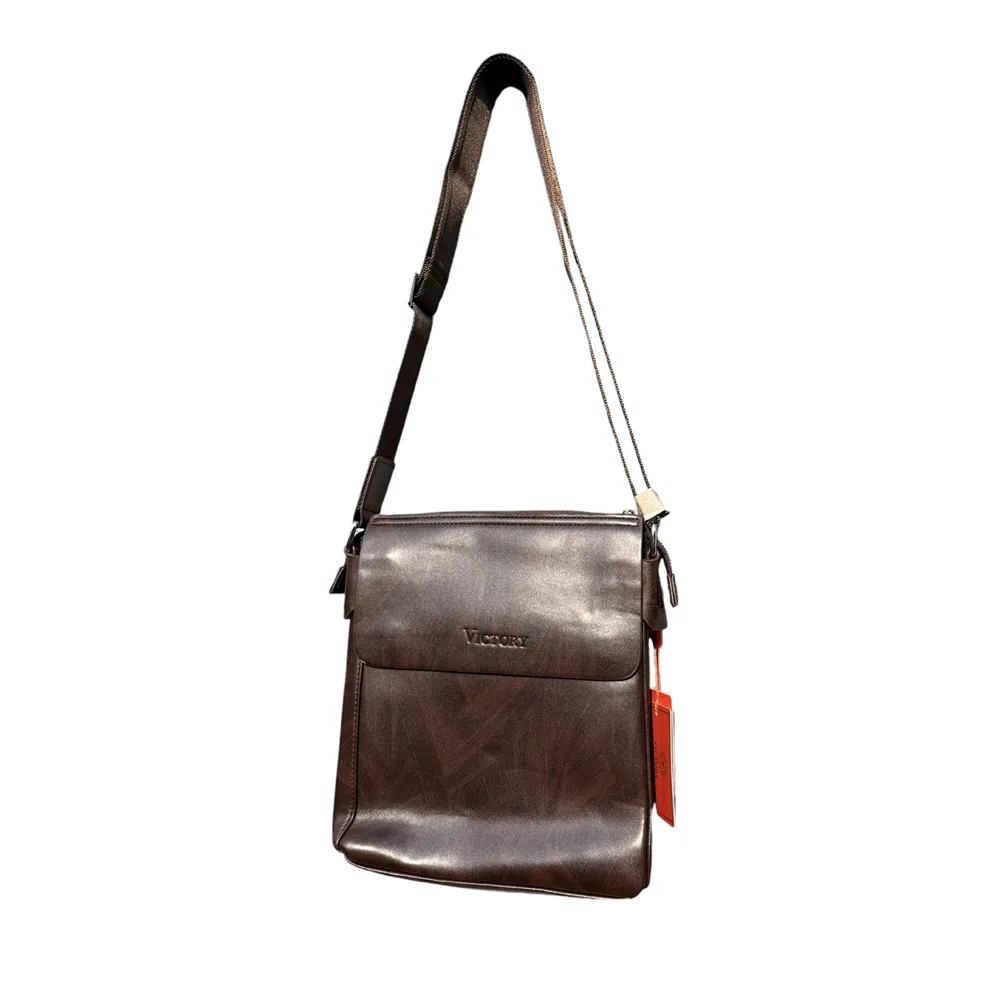 Vanguard Men's Brown Sling Messenger Bag - Victory