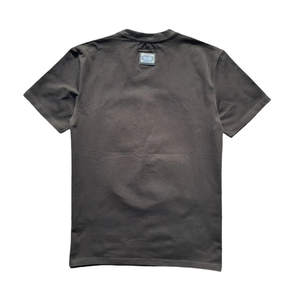 Roberto Raniera SS24 Embossed Logo Black Crewneck T-Shirt