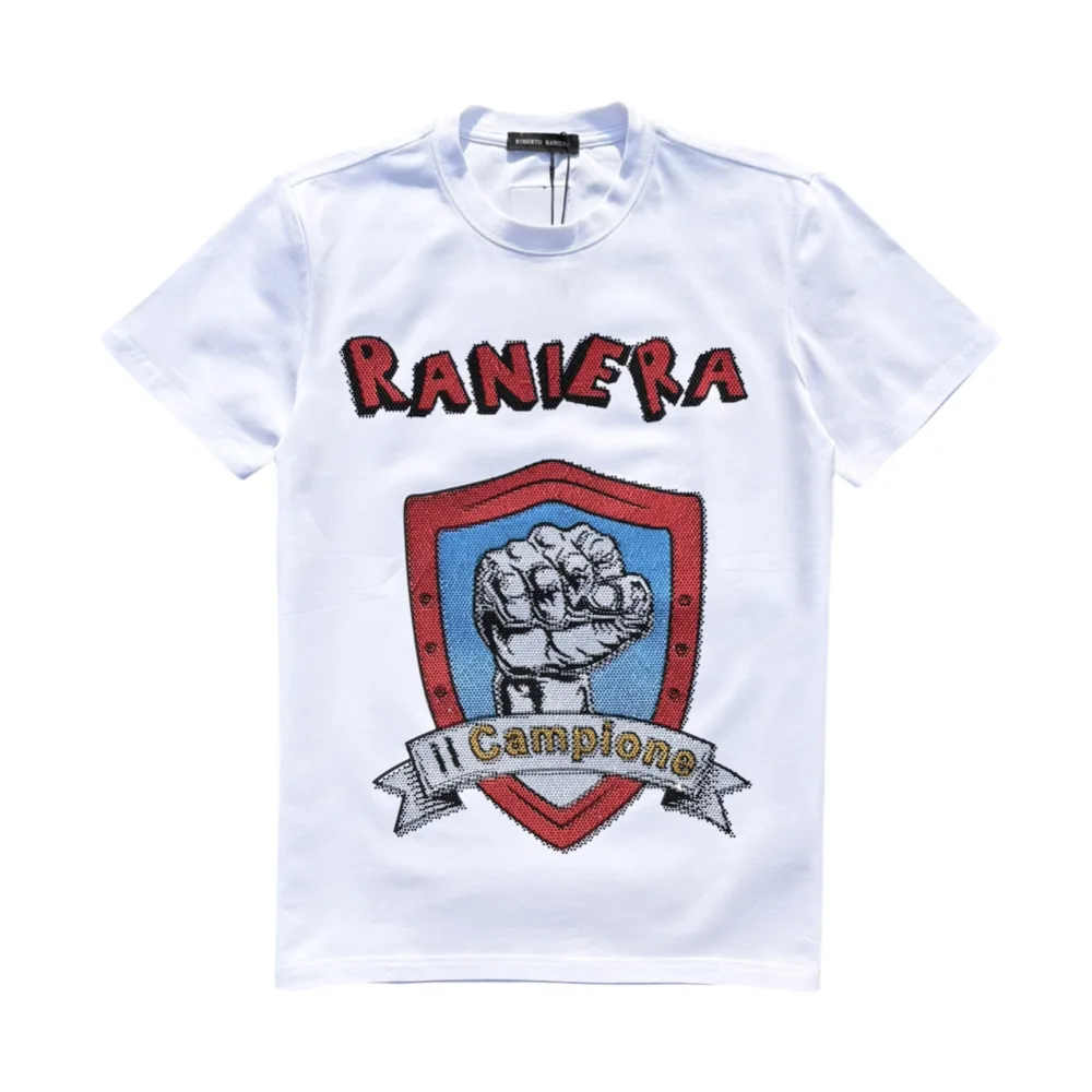 Campione Fist Victory White Crew Neck T-Shirt by Roberto Raniera