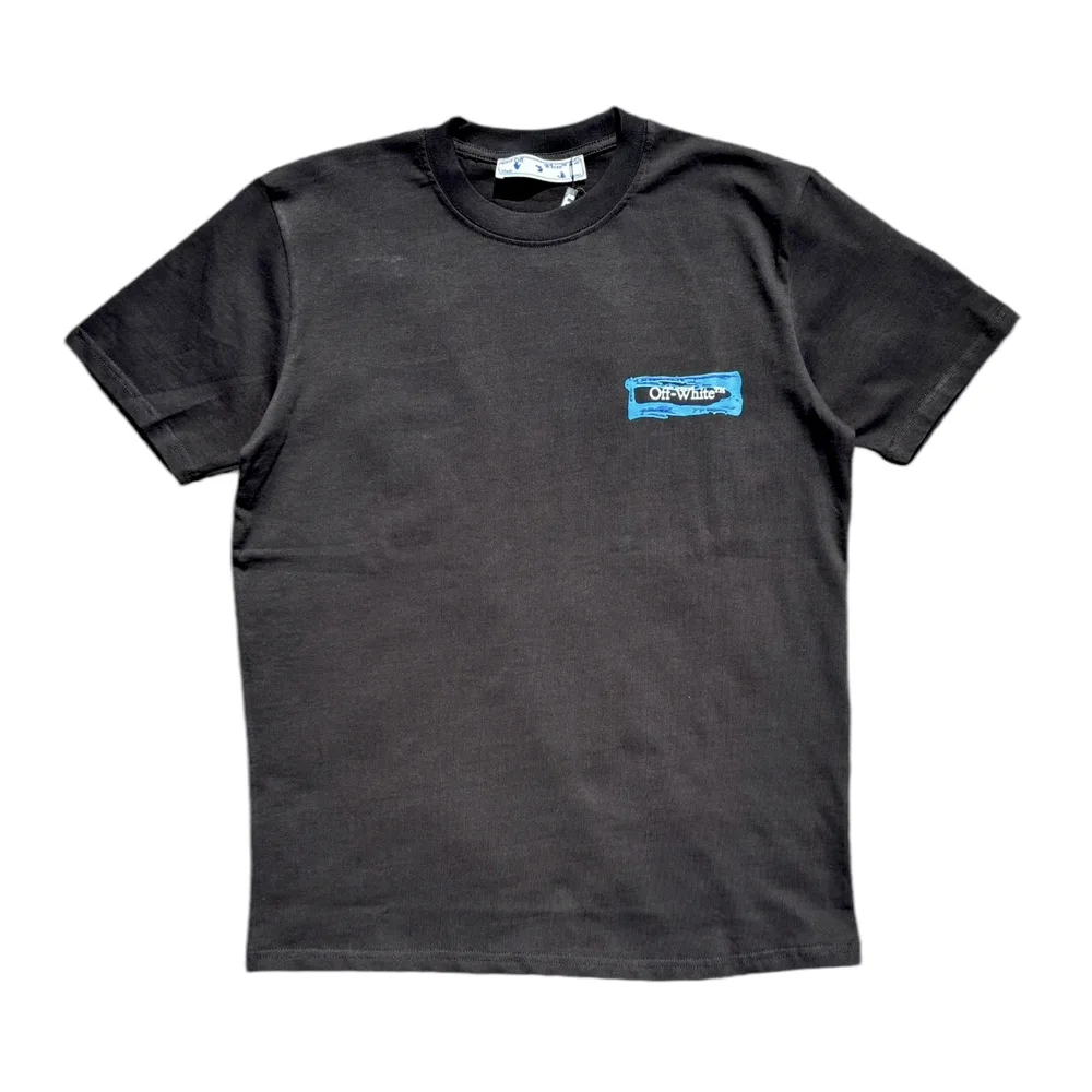 Blue Distressed Arrows Black T-Shirt - Off-White