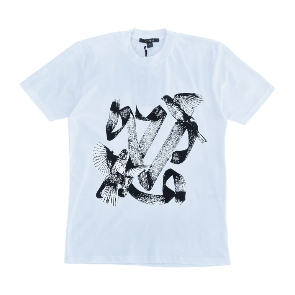 Louis Vuitton Avian Scroll White Crew Neck T-Shirt