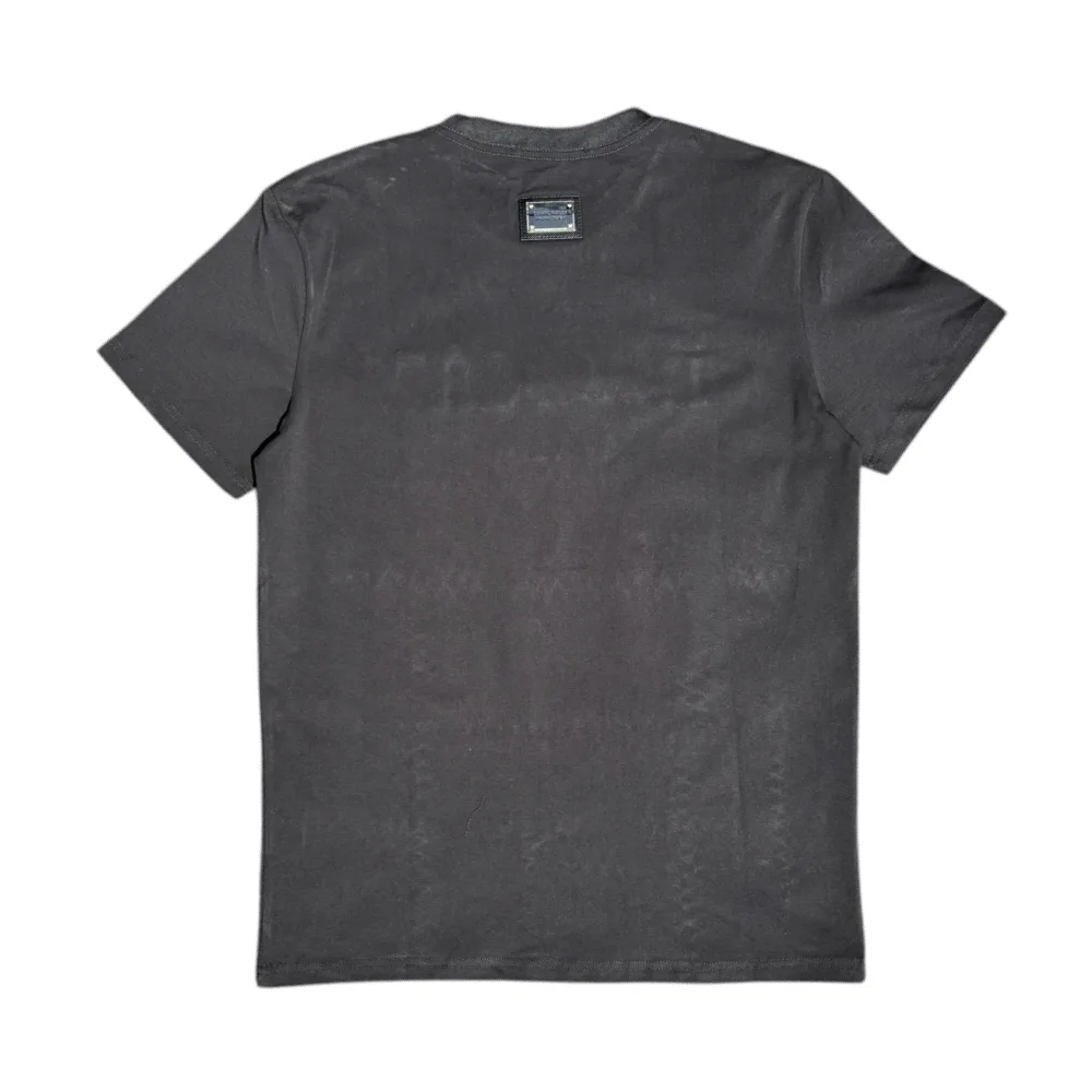 Roberto Raniera Italia Embroidered Black Crewneck T-Shirt