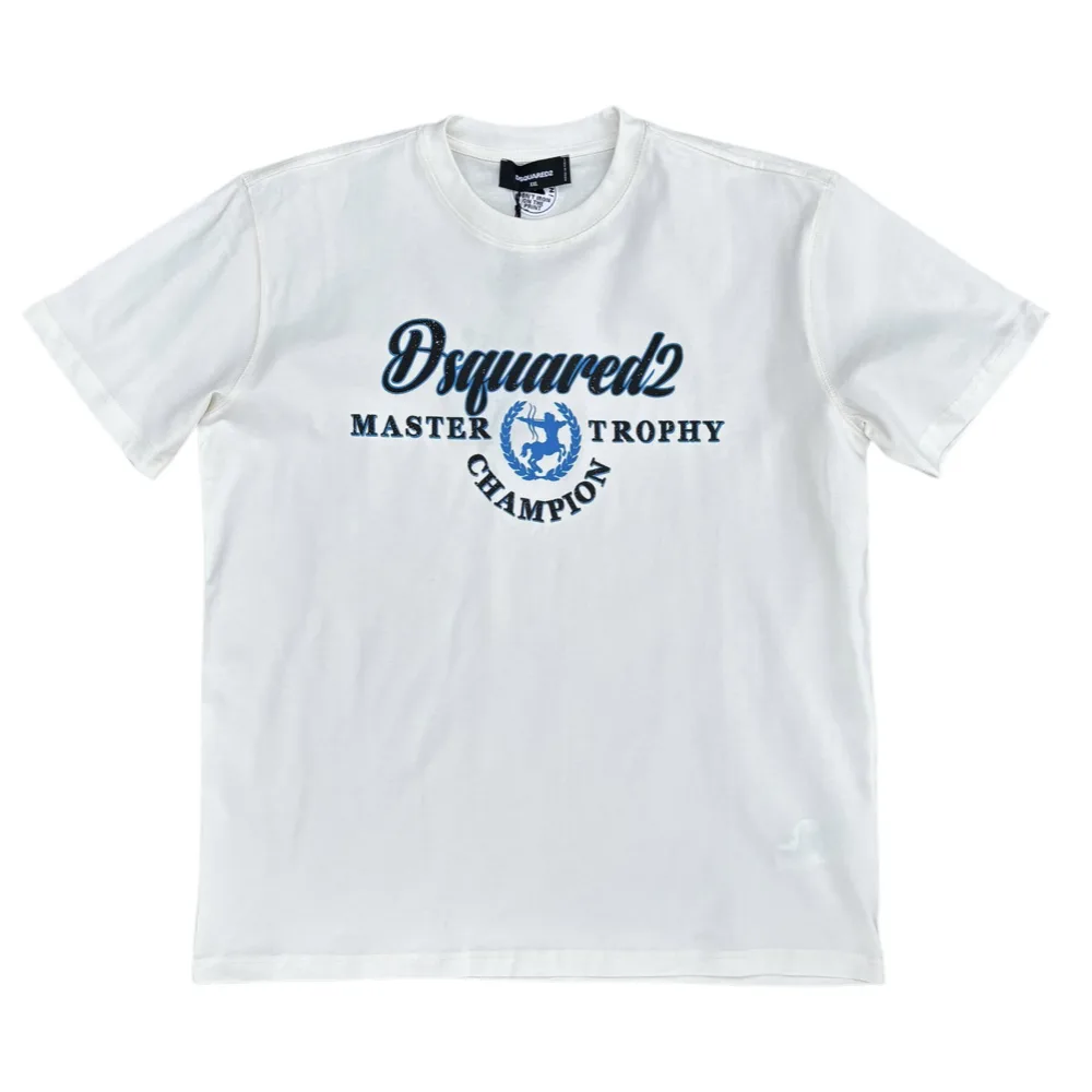 DSquared2 Master Trophy Champion White Crewneck T-Shirt