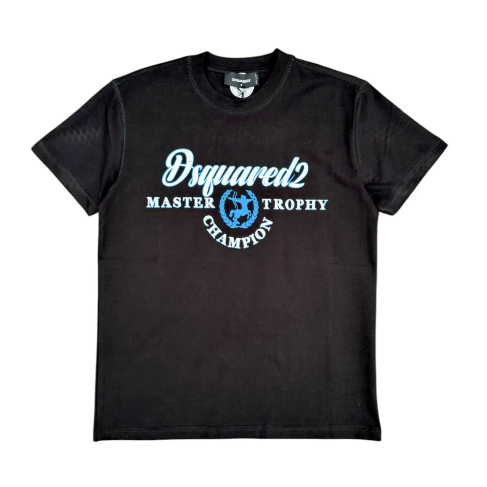 Dsquared2 Master Champion Trophy Black Crewneck T-Shirt