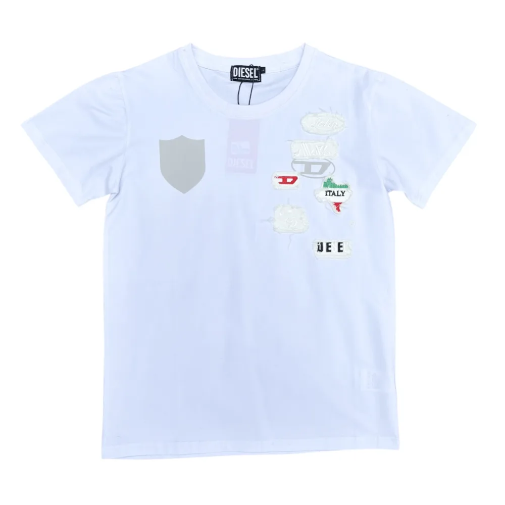 Diesel DSL17 Explorer Patch White Crew Neck T-Shirt