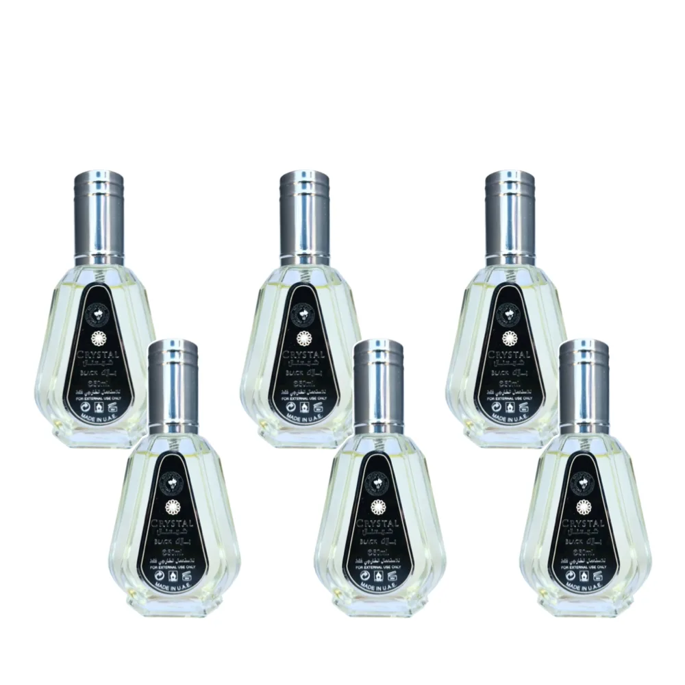 6-Pack Ard Al Zaafaran Crystal Black Eau De Parfum 50ml