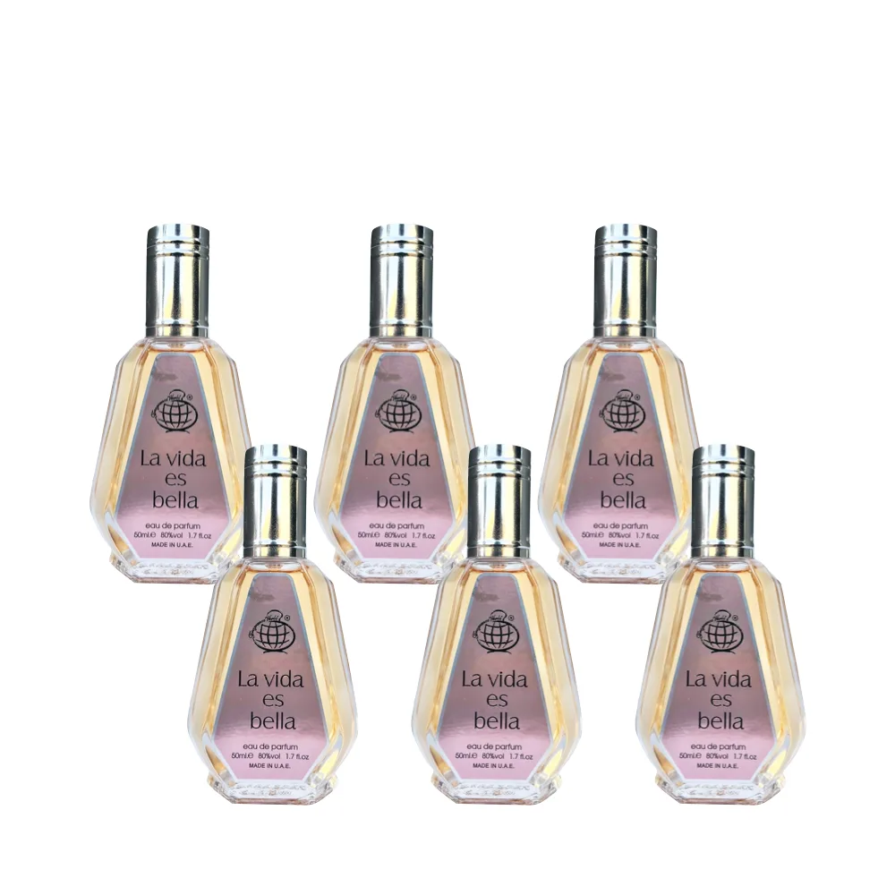 6-Pack Fragrance World La Vida es Bella Eau De Parfum 50ml - Arabian Dubai Perfumes