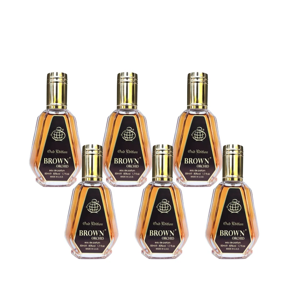 6-Pack Fragrance World Brown Orchid Oud Edition Eau De Parfum 50ml