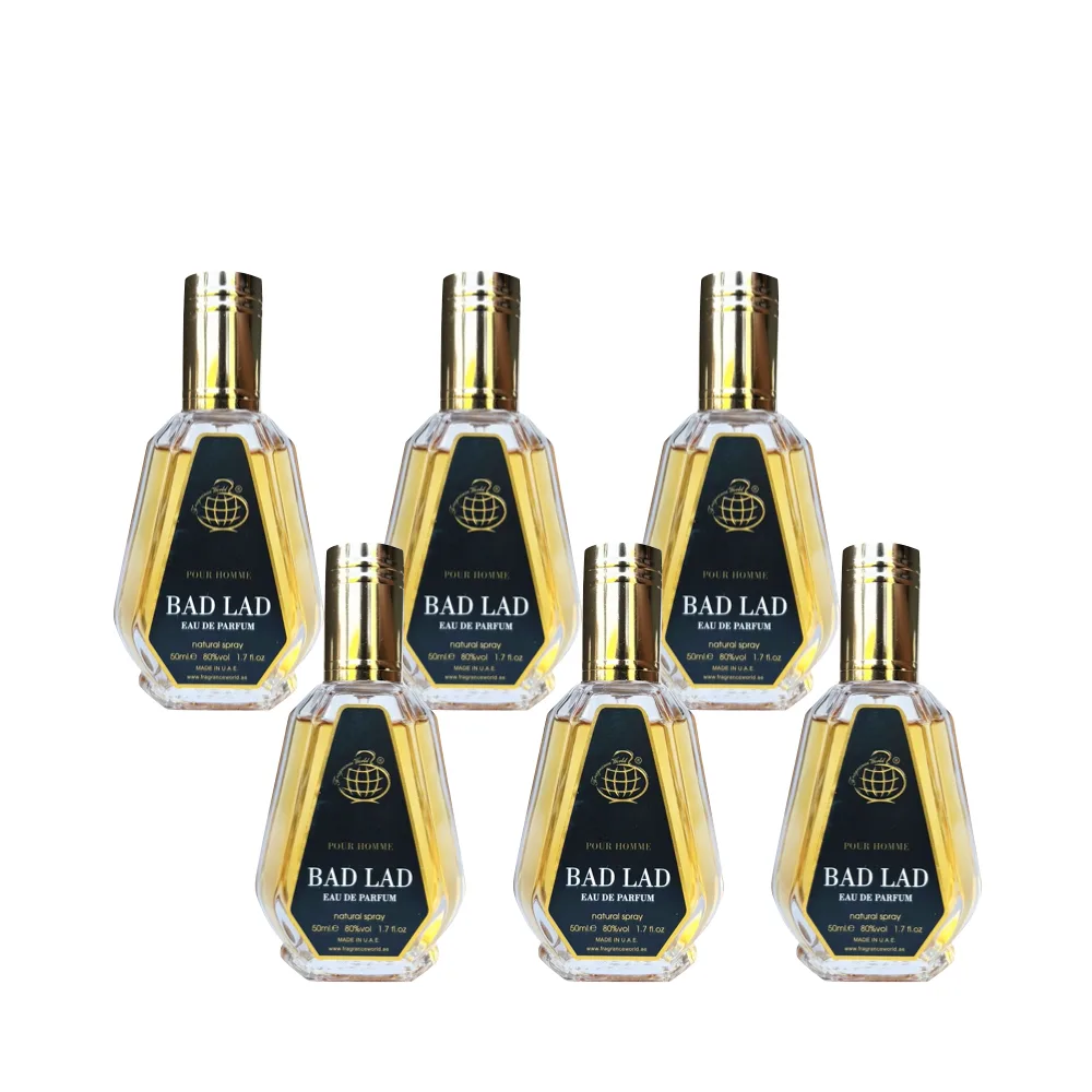 6-Pack Fragrance World Bad Lad Eau De Parfum 50ml - Arabian Dubai Perfumes