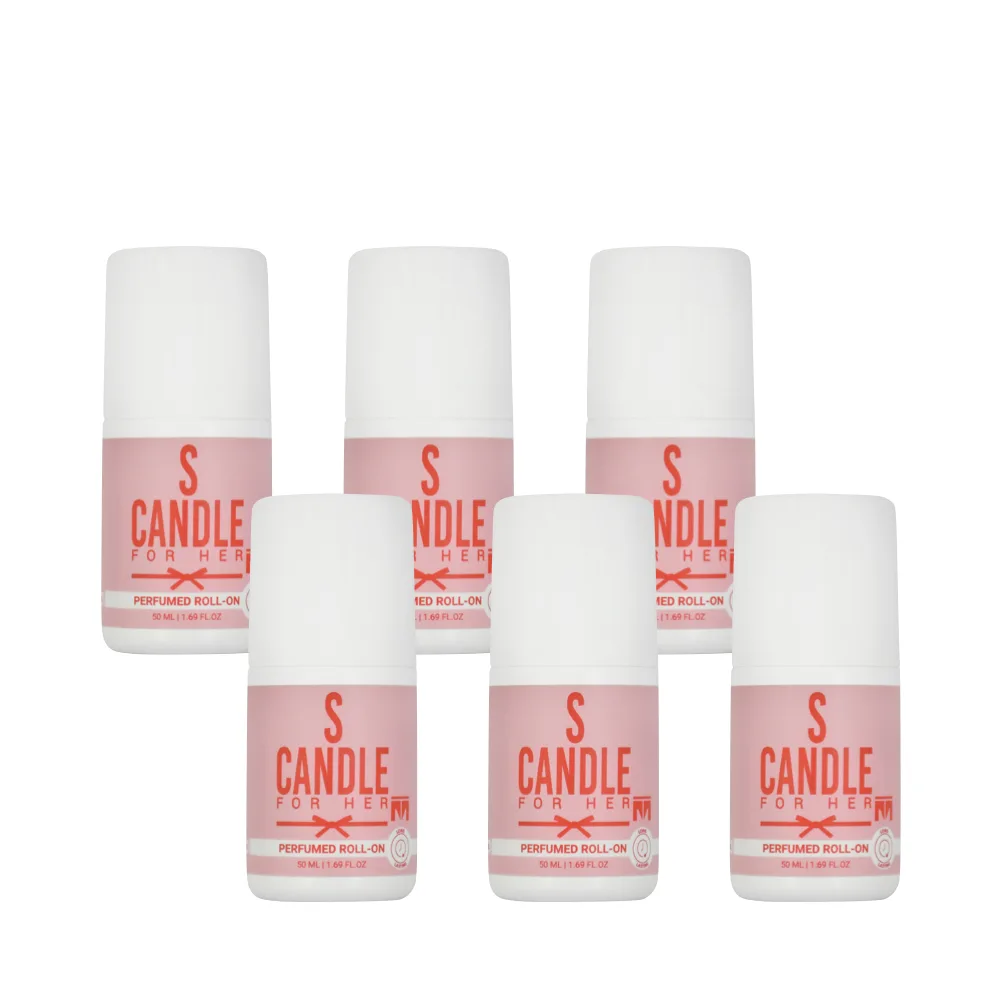 6-Pack Motala S Candle For Her Perfumed Roll-On 50ml