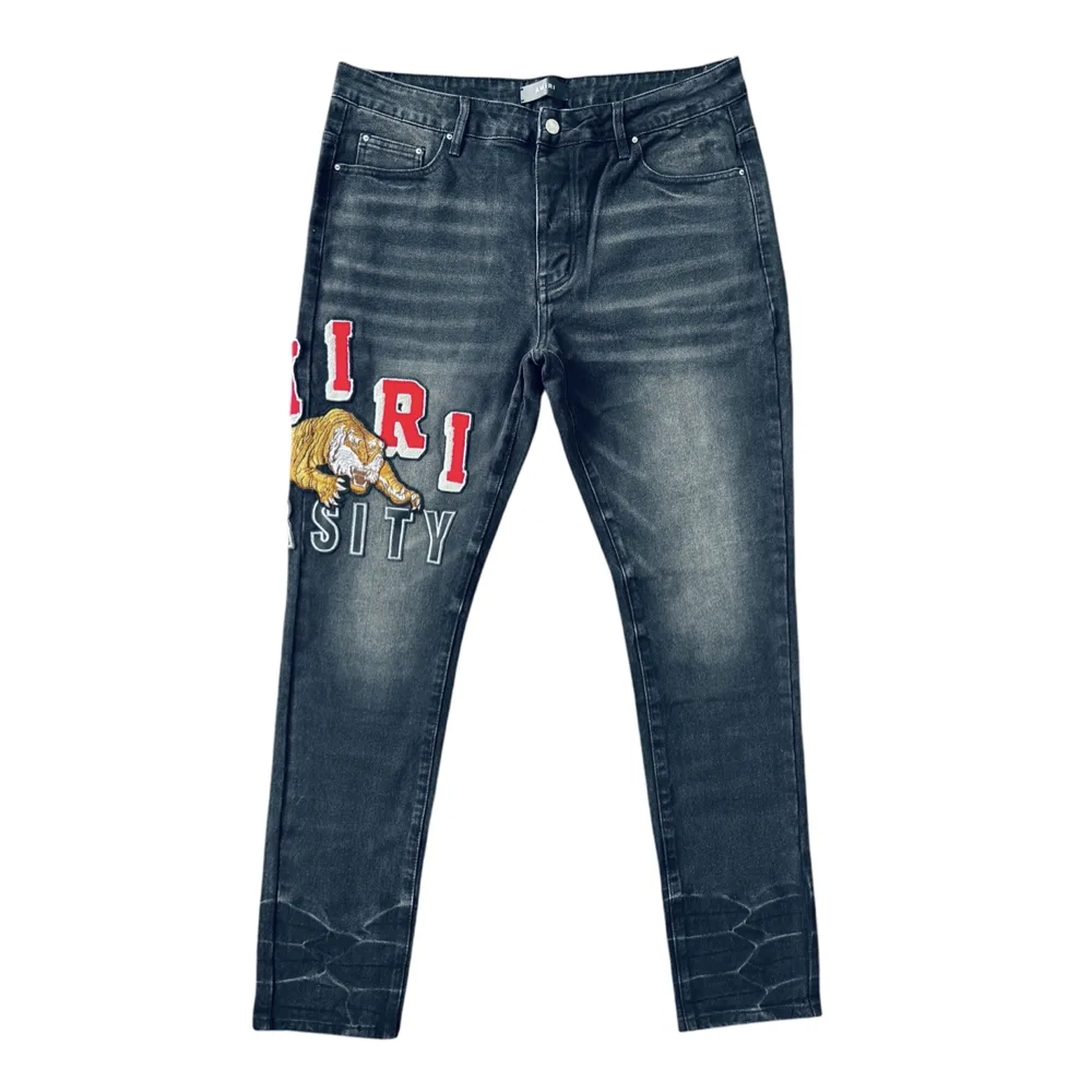 Amiri Varsity Tiger Black Denim Jeans