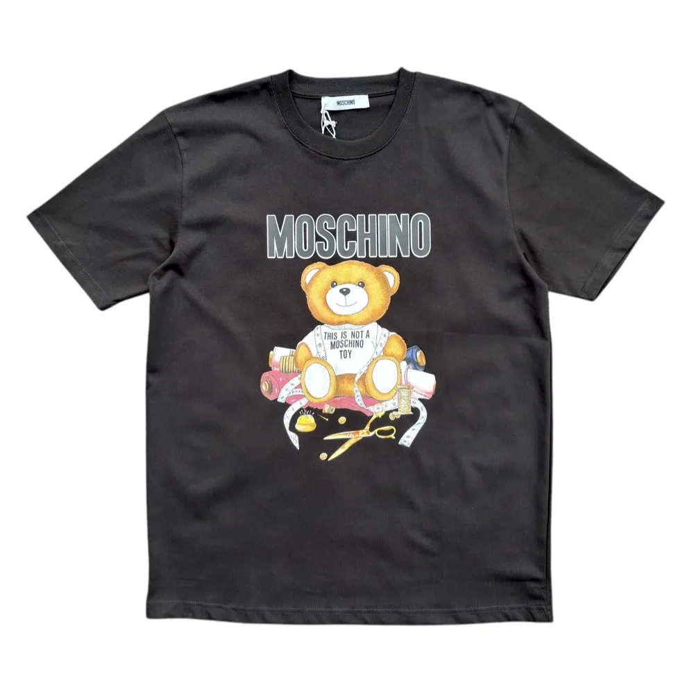Moschino Tailor Teddy Black Cotton Crewneck T-Shirt
