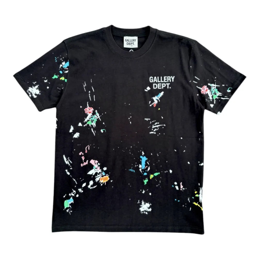 Gallery Dept. Paint Splatter Black Crewneck T-Shirt