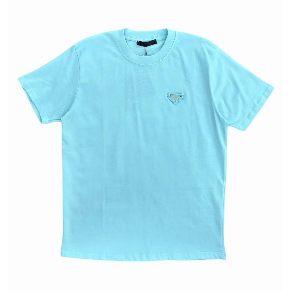 Prada Triangle Classic Teal Crewneck T-Shirt