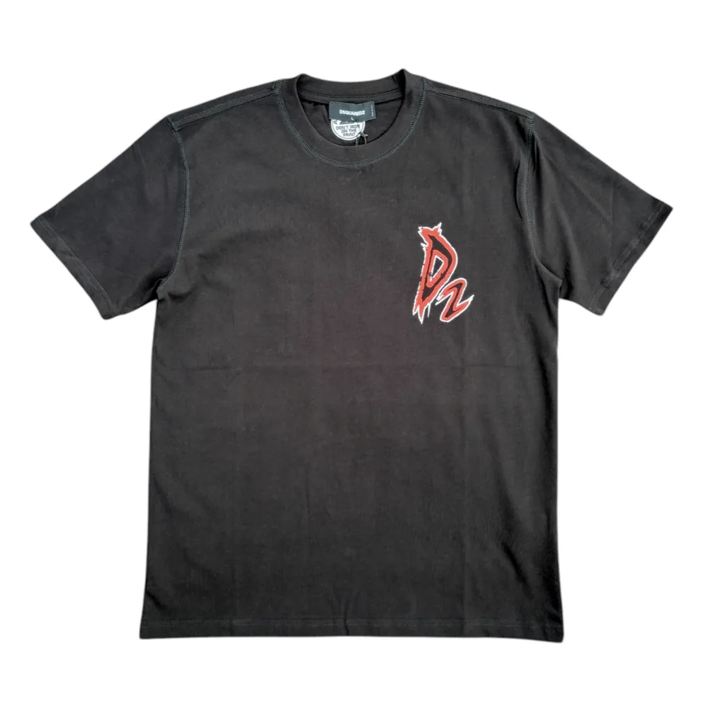 Dsquared2 Devils Logo Black Crewneck T-Shirt