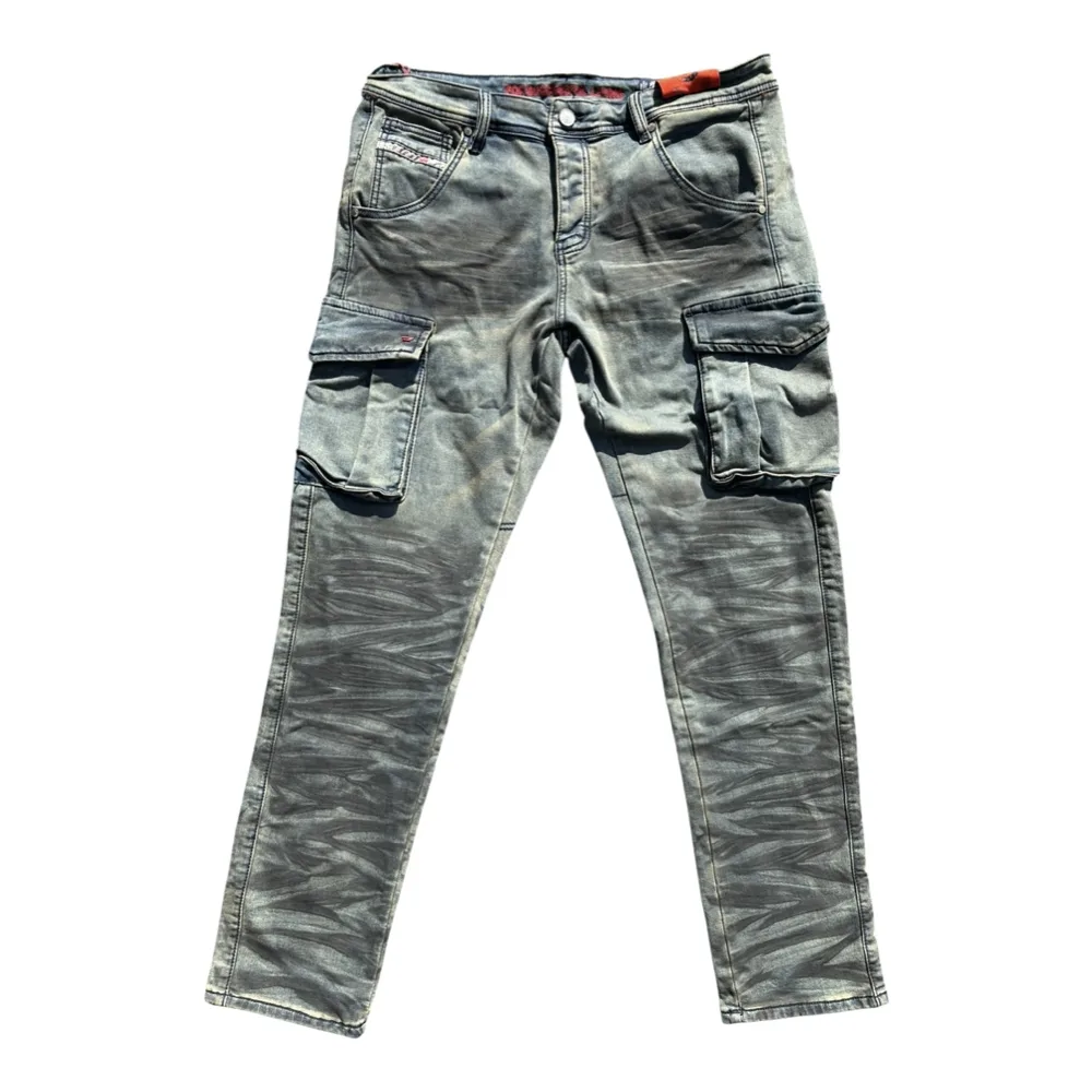 Urban Cargo Light Wash Stretch Denim Jeans