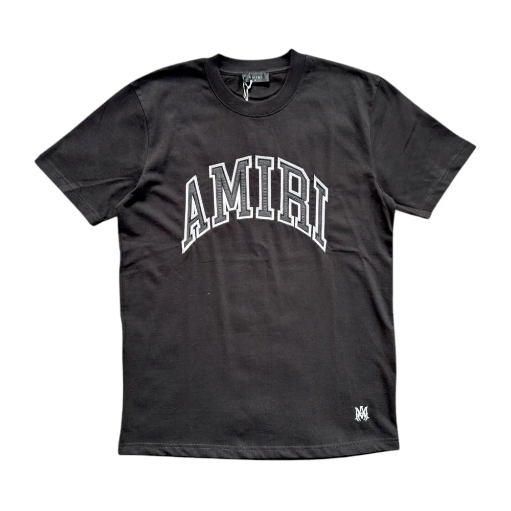 Amiri Collegiate Black Cotton Crewneck T-Shirt