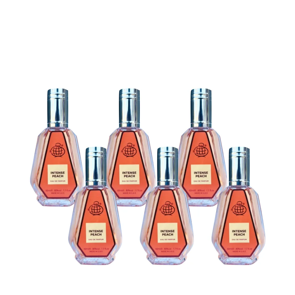 6-Pack Fragrance World Intense Peach Eau De Parfum 50ml - Bitter Peach by Tom Ford - Arabic Dubai Perfumes