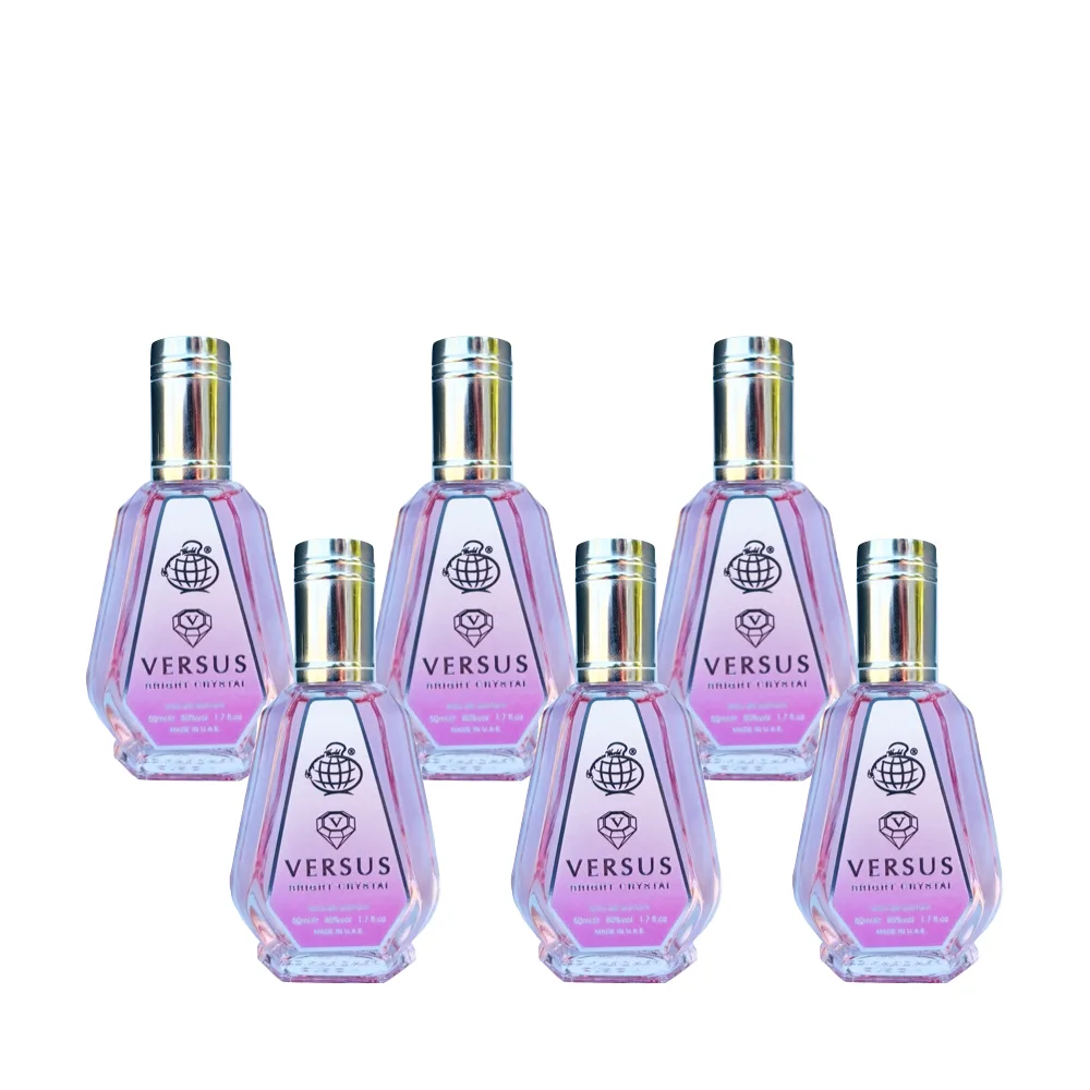 6-Pack Fragrance World Versus Bright Crystal Eau De Parfum 50ml - Bright Crystal by Versace - Arabic Dubai perfumes