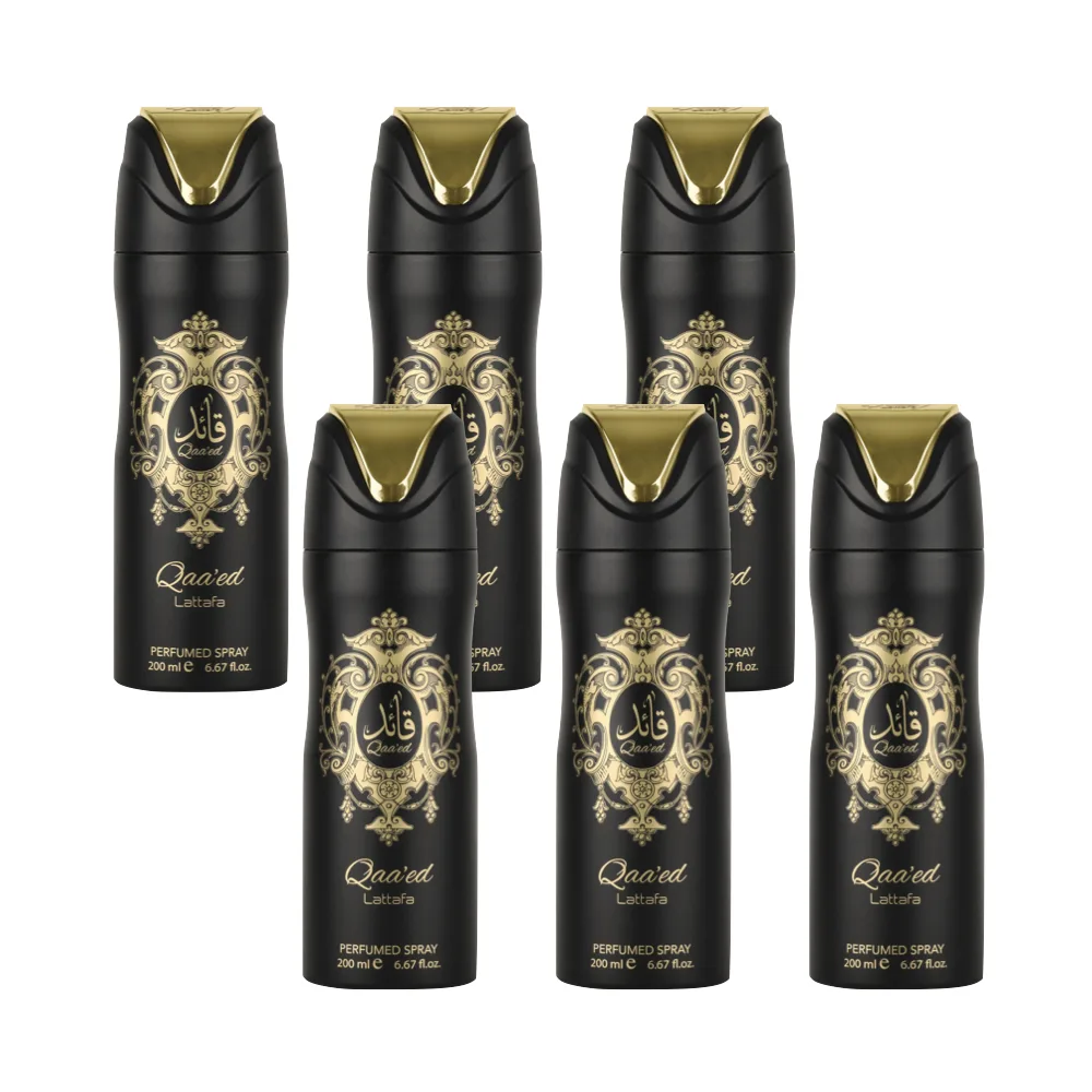 6-Pack Lattafa Qaa'ed Perfumed Body Spray 200ml