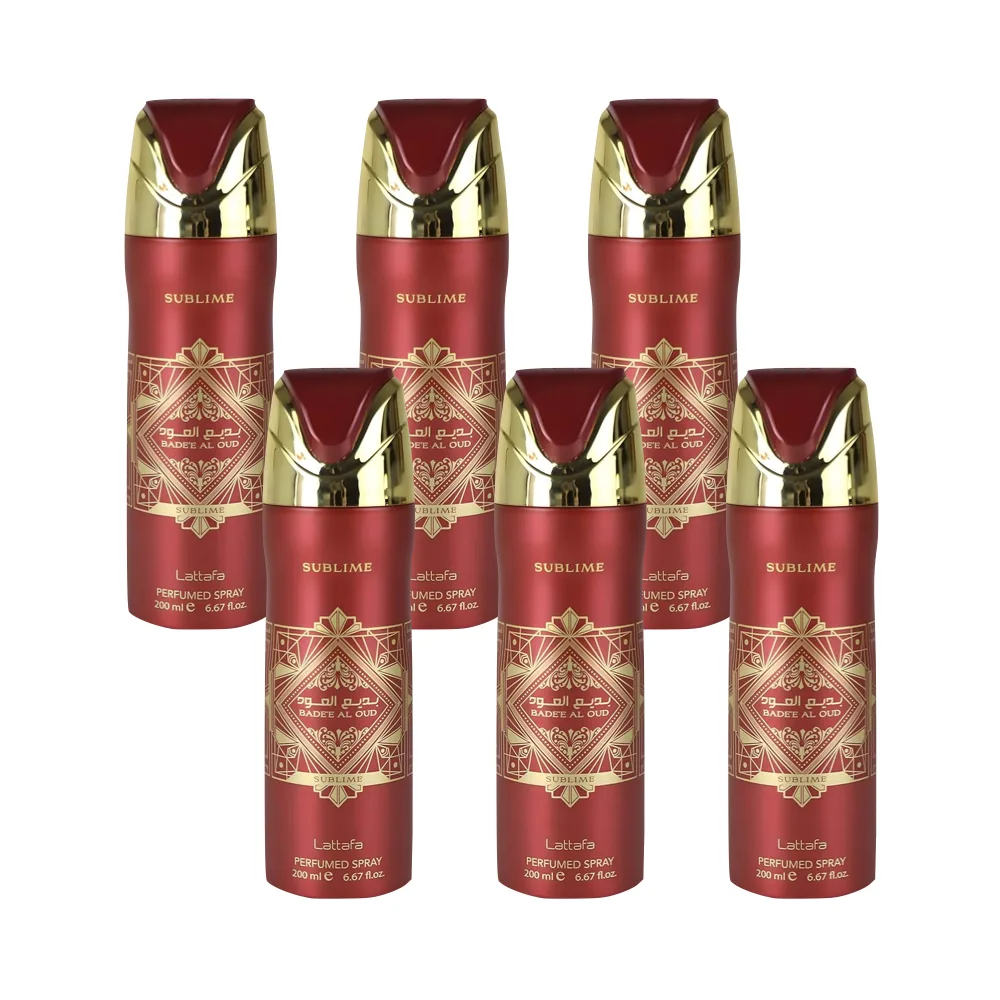 6-Pack Lattafa Bade’e Al Oud Sublime Perfumed Body Spray 200ml