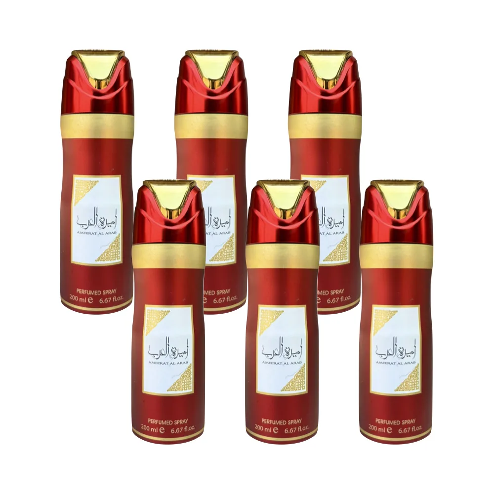 6-Pack Asdaaf Ameerat Al Arab Perfumed Body Spray 200ml - Arabic Dubai Perfumes - Lattafa Perfumes