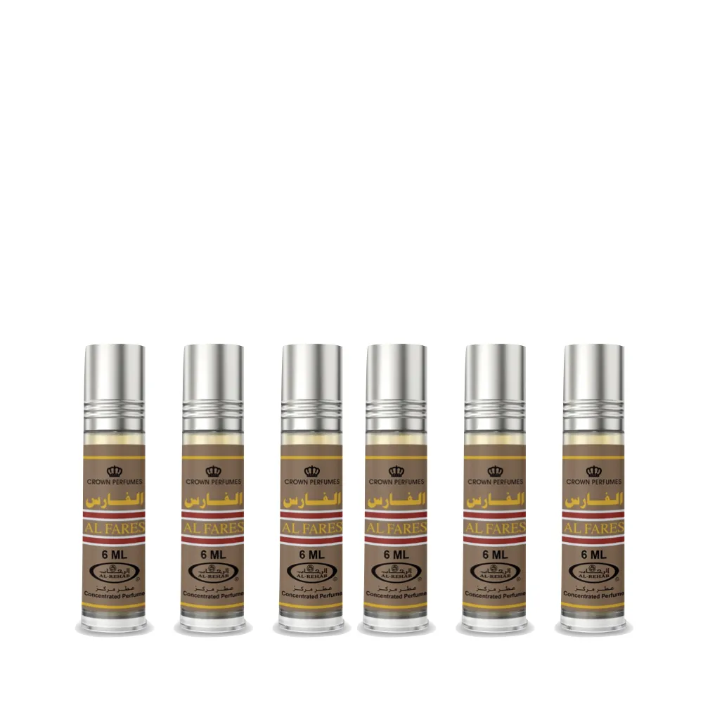 6-Pack Al Fares Al-Rehab Oil Parfum 6ml - Arabic Dubai Perfumes