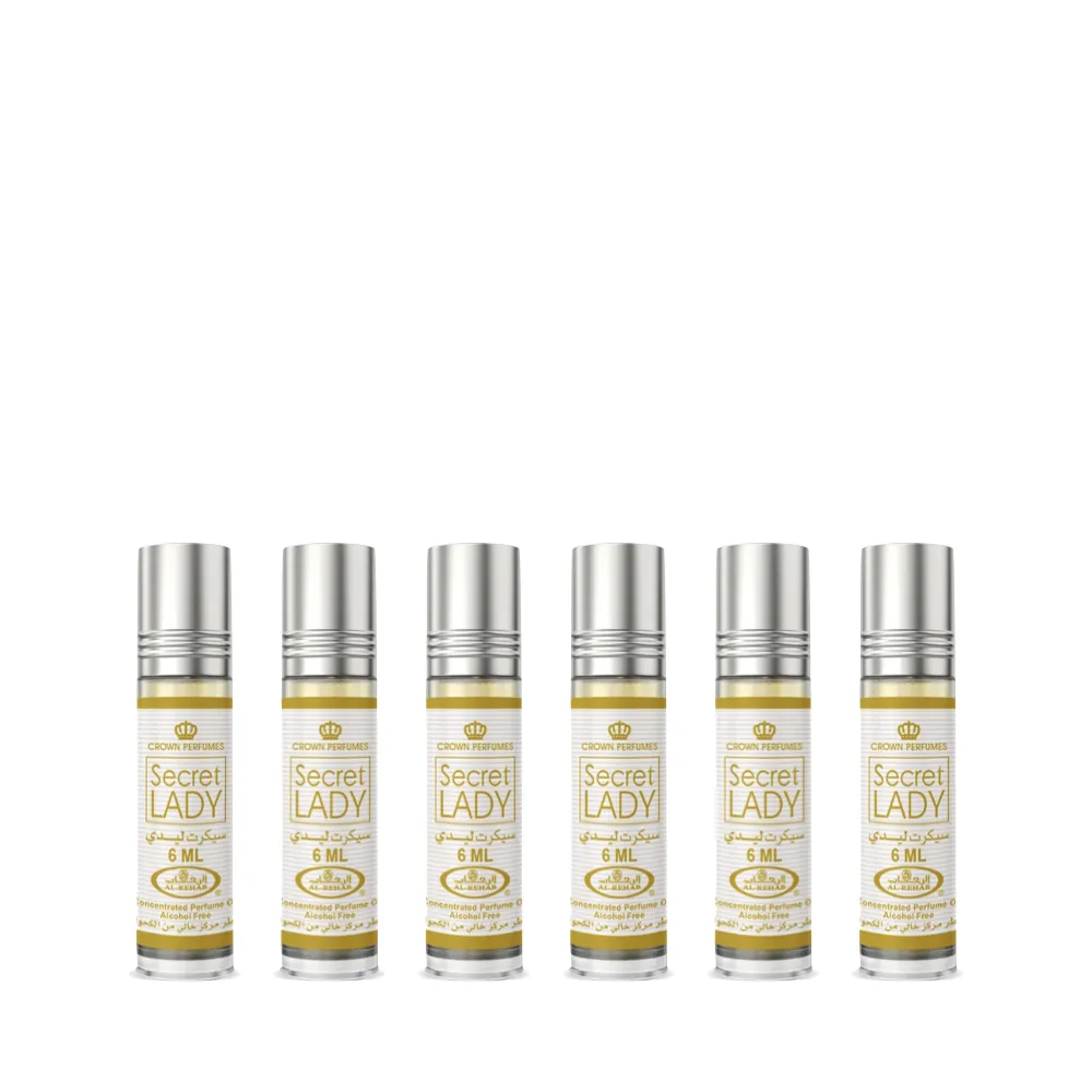 6 Pack Secret Lady Al-Rehab Oil Parfum 6ml - Arabic Perfumes