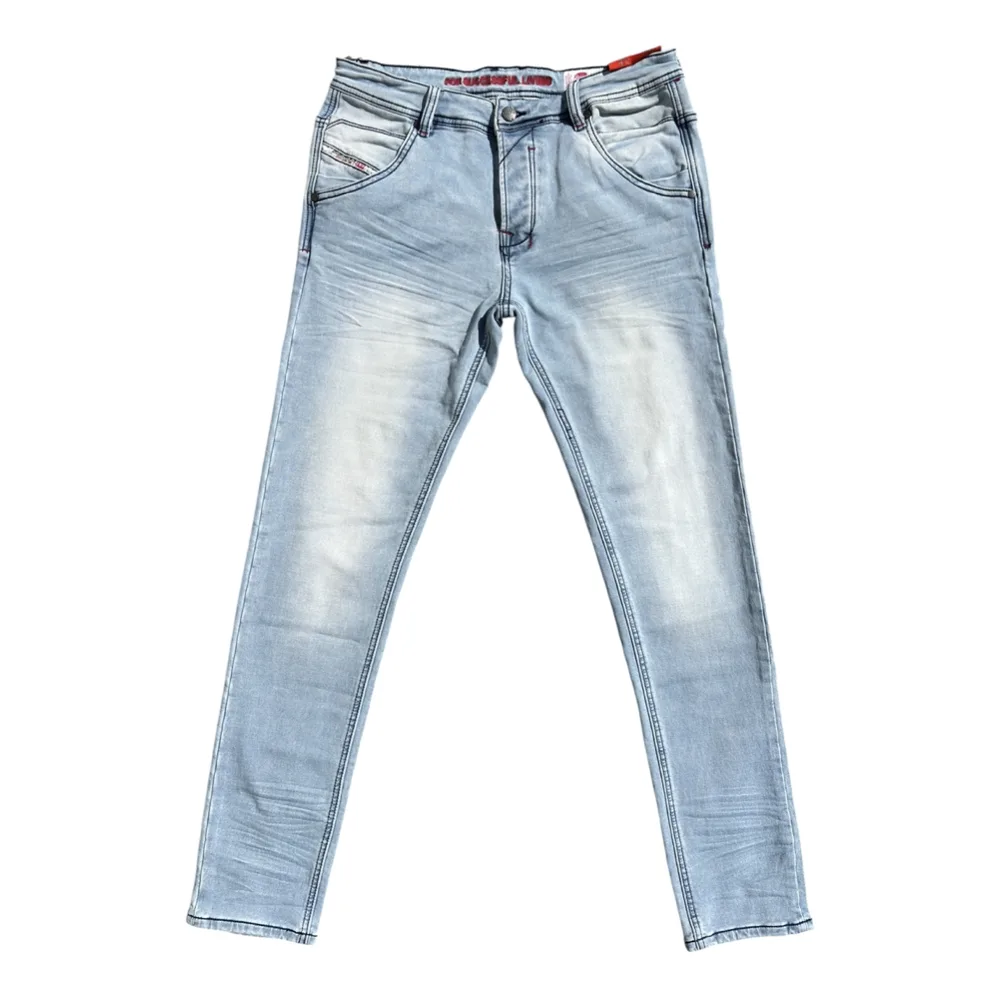 Diesel Men's Ducati Sunwashed Blue Denim Jeans