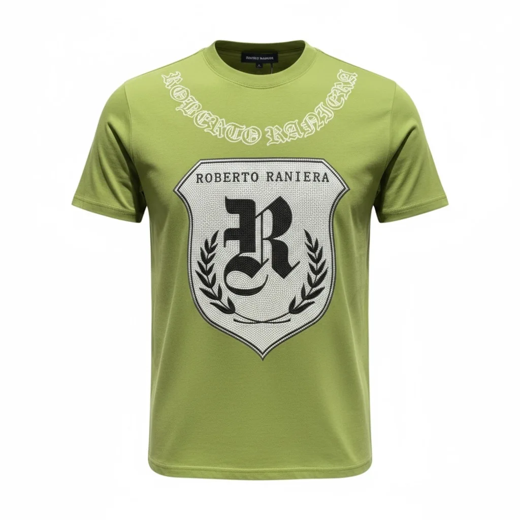 Emerald Crest Green Crew Neck T-Shirt - Roberto Raniera