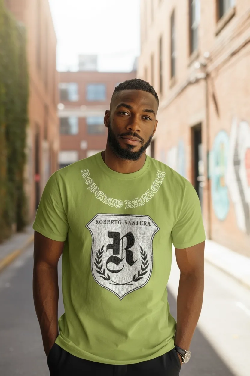 Emerald Crest Green Crew Neck T-Shirt - Roberto Raniera