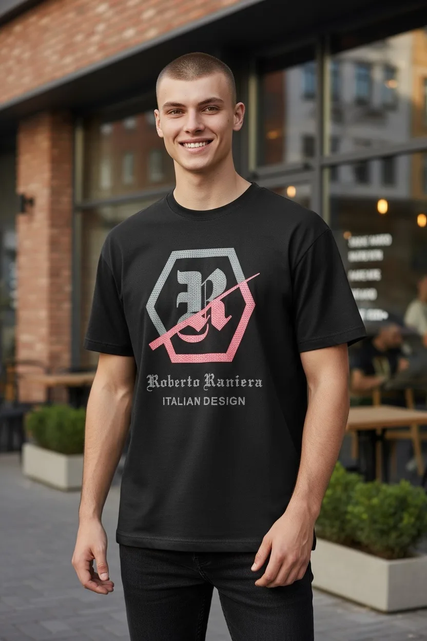 Crystal Crest Black T-Shirt – Roberto Raniera - Image 2