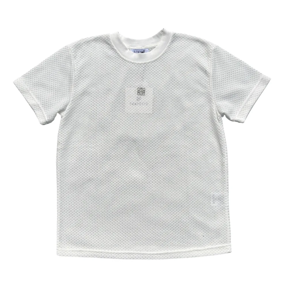 Anagram Knit White Cotton T-Shirt by LOEWE