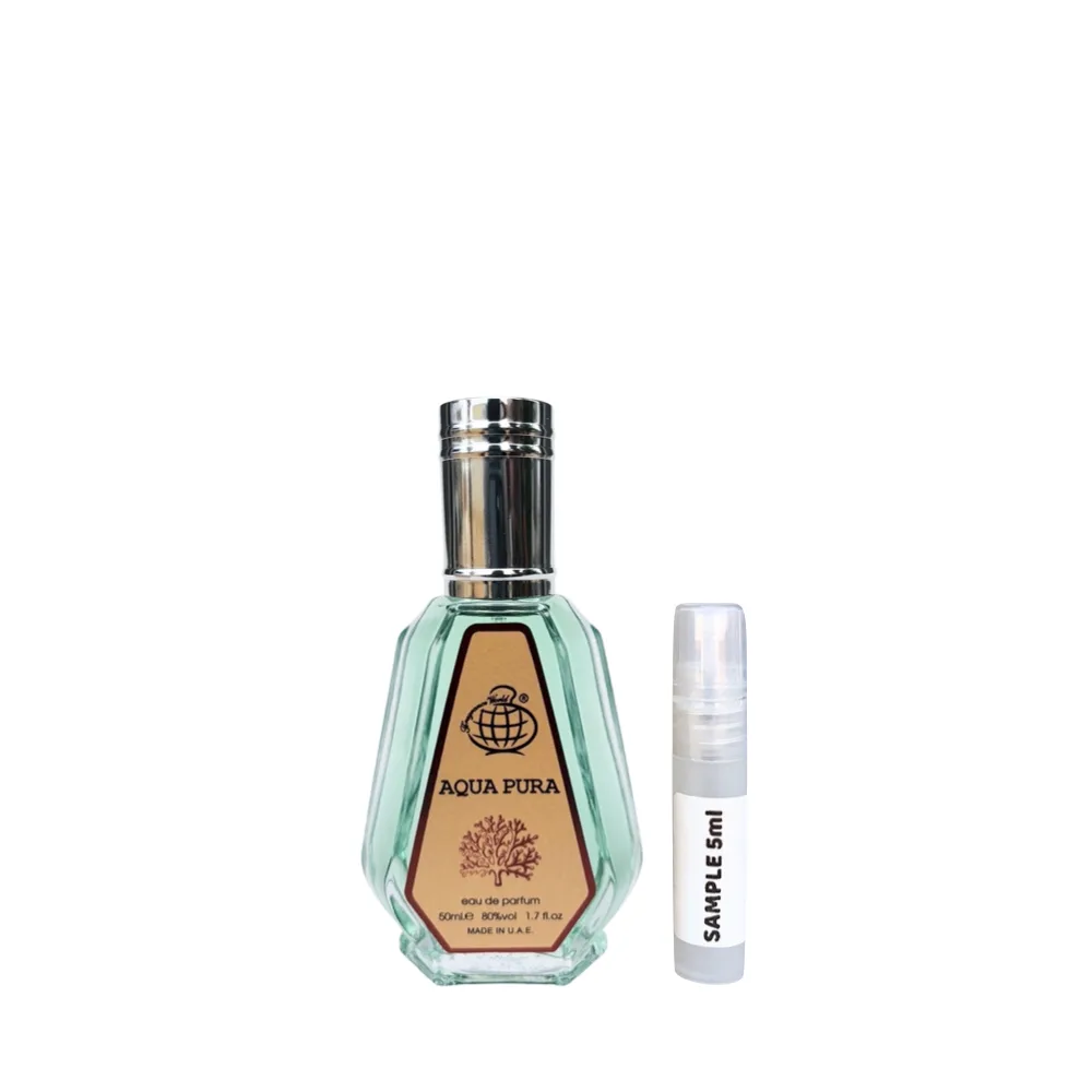 Aqua Pura Eau De Parfum sample 5ml by Fragrance World - Megamare by Orto Parisi