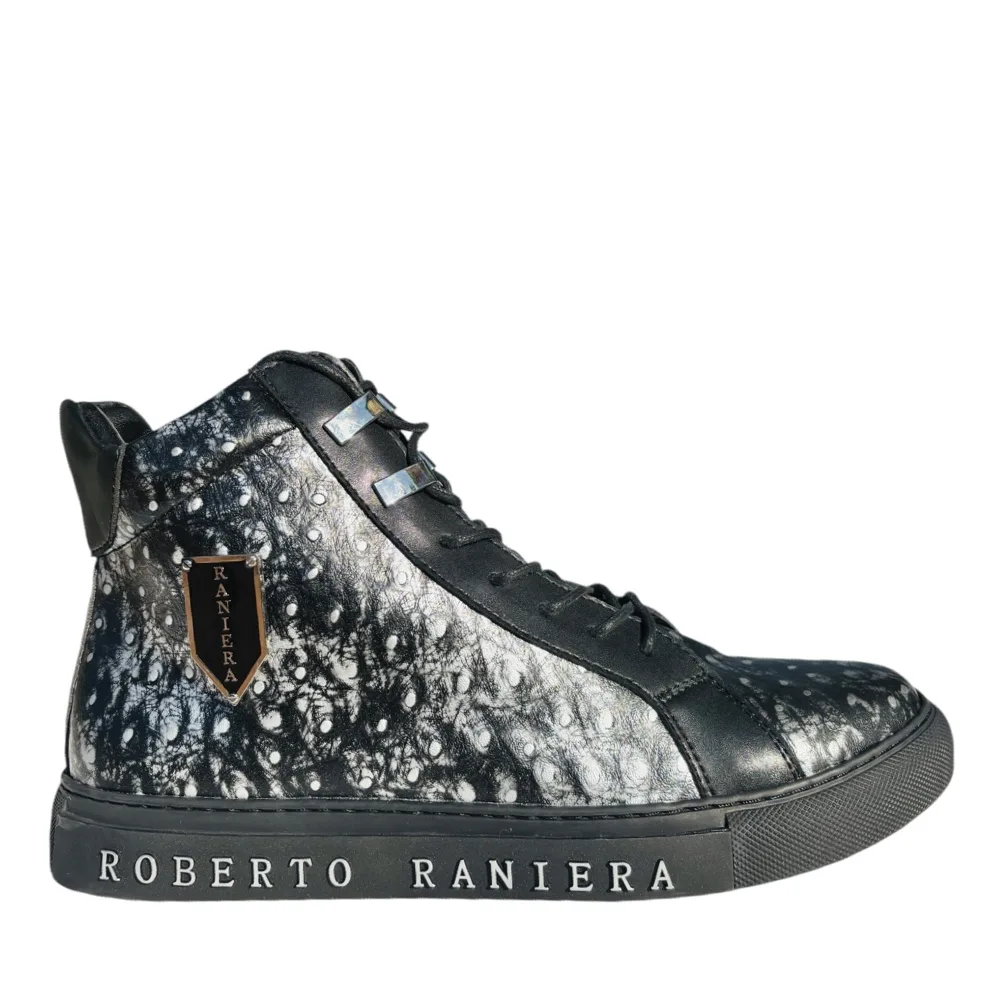 Silver Quillion Black High-Top Sneakers by Roberto Raniera
