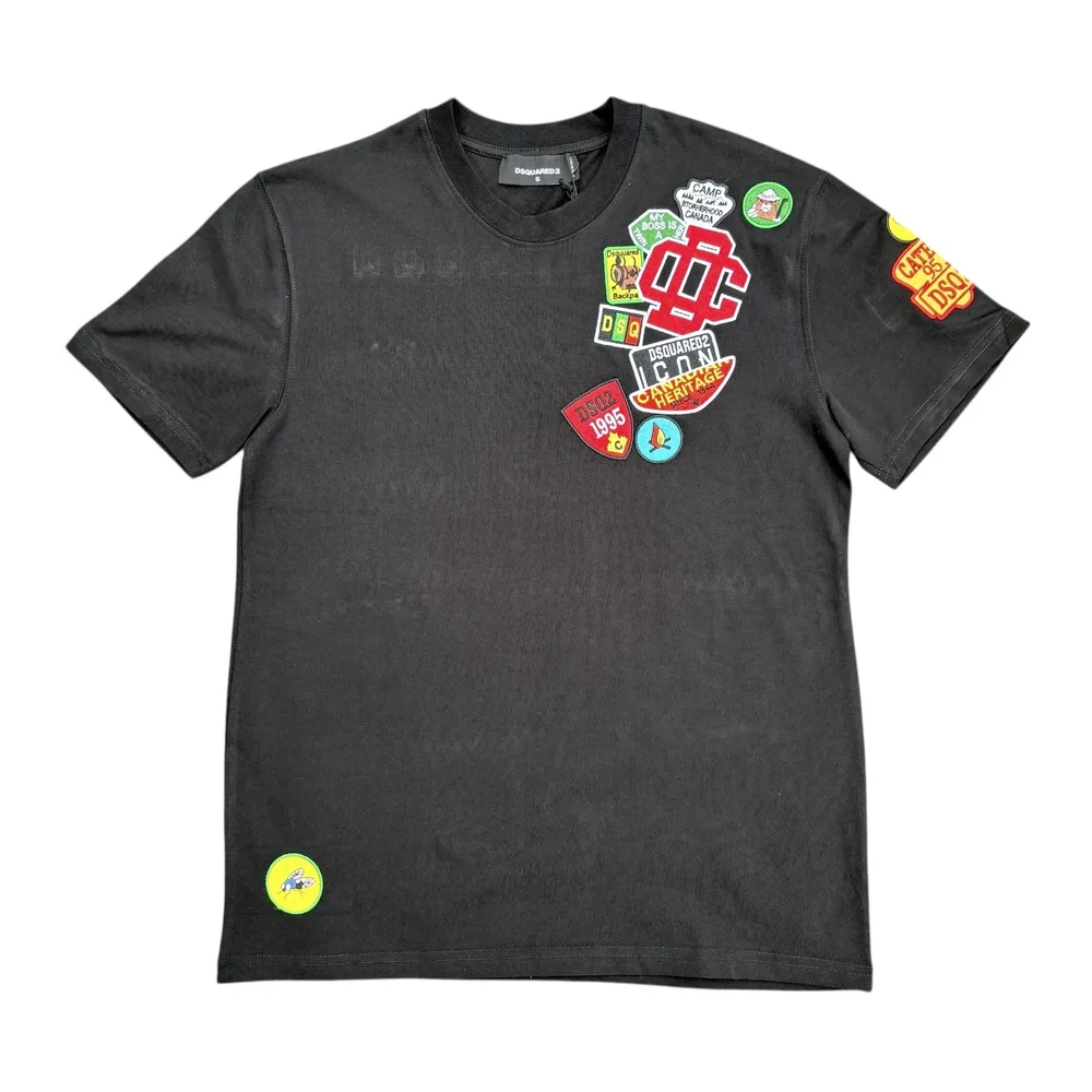 Heritage Patchwork Black T-Shirt by DSquared2